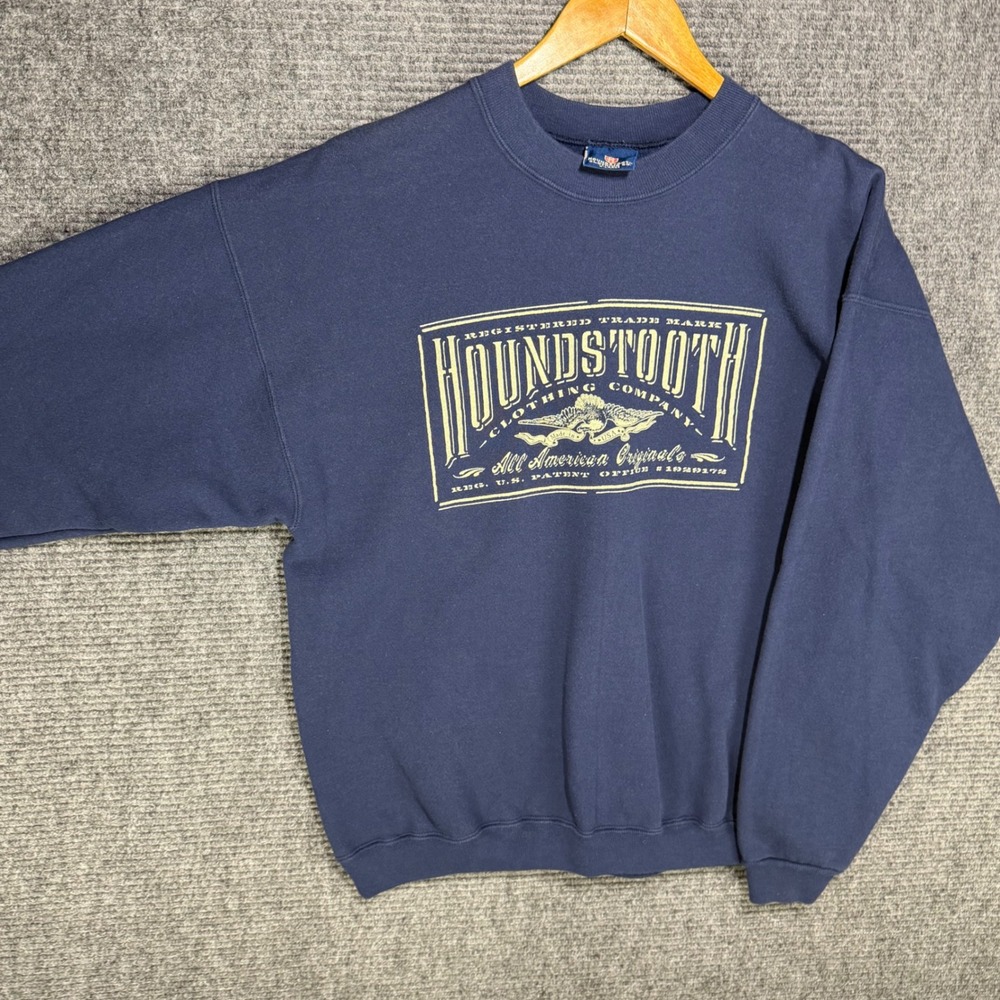 Houndstooth Clothing Co Navy Blue Graphic Sweatshirt Mens XL Made in USA Vintage - Picture 3 of 7